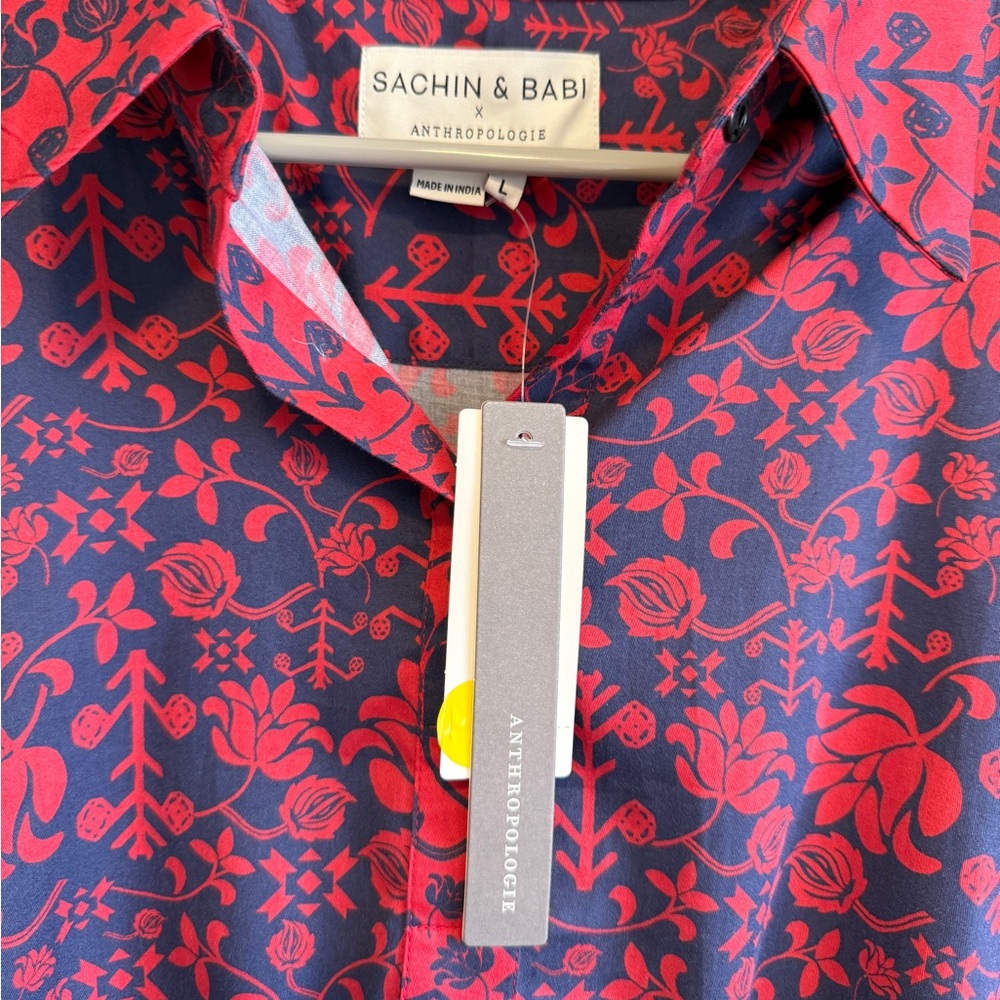 Sachin + Babi for Anthropologie Asymmetrical Red & Blue Dress - Size L (NWT) - Picture 5 of 10